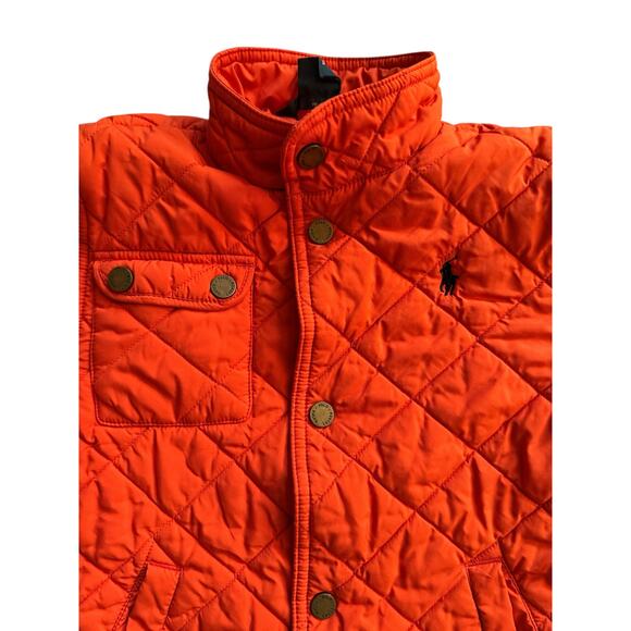 Boys Polo by Ralph Lauren Orange Barn Coat Chore jacket Quilted sz 6 - Picture 6 of 7